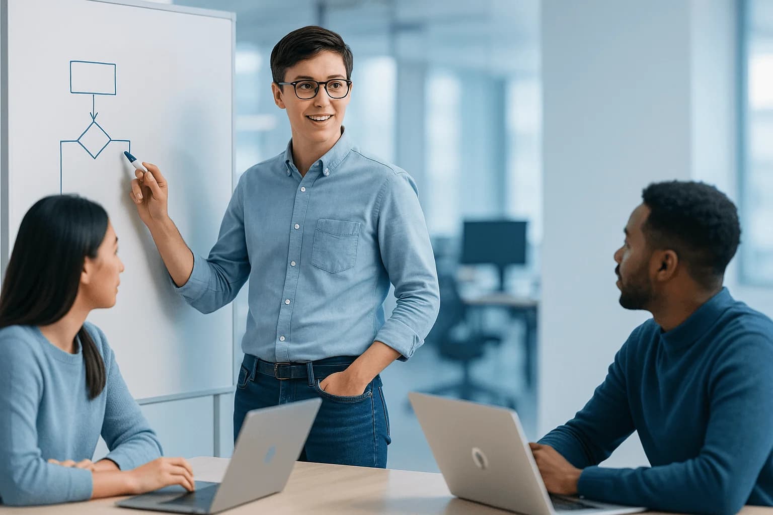 Team collaborating effectively